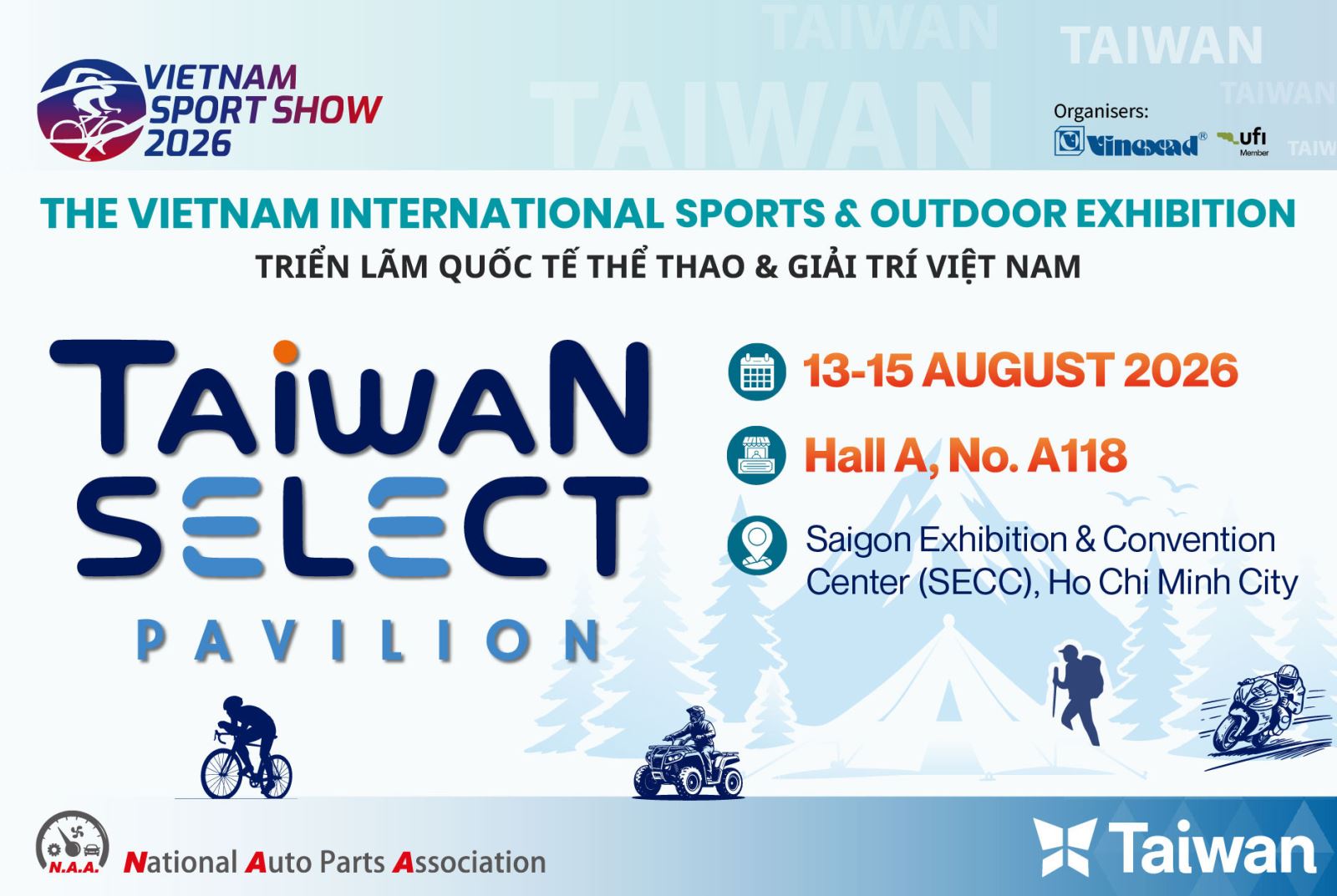 Triển lãm Vietnam Sport Show 2026 sẽ diễn ra từ ngày 13–15/08/2026